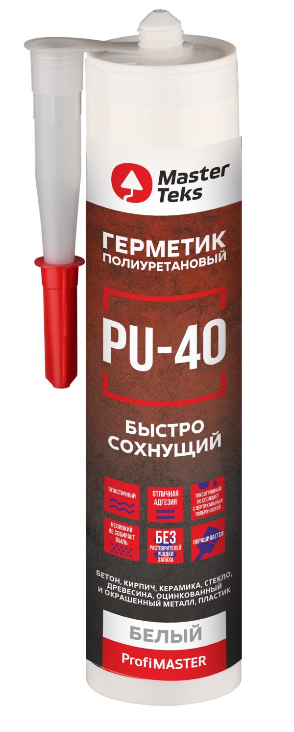 MasterTeks PM герметик полиуретановый быстросохнущий PU 40 028 белый фото 1