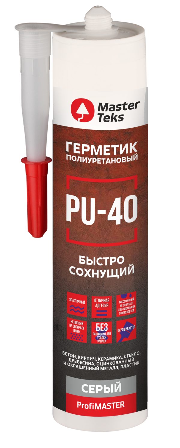 MasterTeks PM герметик полиуретановый быстросохнущий PU 40 028 серый фото